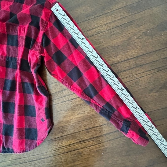 Roots oversize Buffalo plaid button down shirt size L - Picture 14 of 14